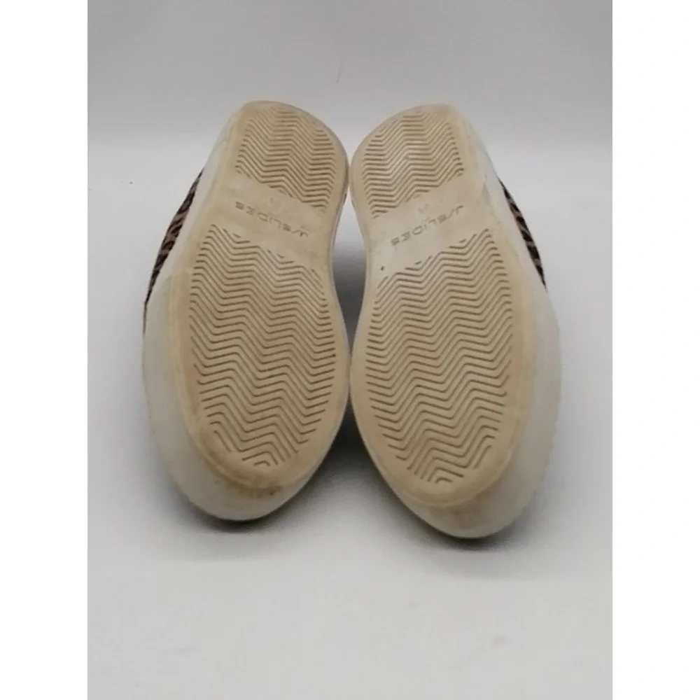 J/Slides Sneakers Womens Brown Leopard Print 8.5 Leather Walking Shoe Stretch‎